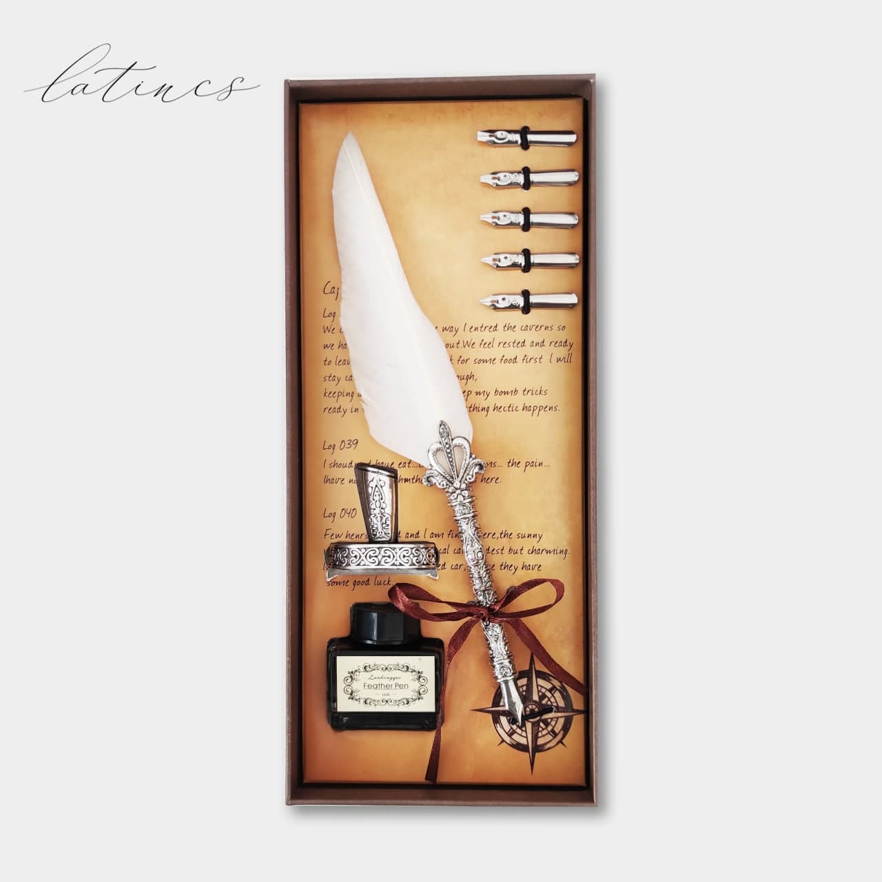 photo_2025-08-13_22-16-27 ست کالیگرافی قلم پر سفید