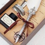 ست کالیگرافی قلم پر سفید