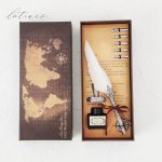 ست کالیگرافی قلم پر سفید