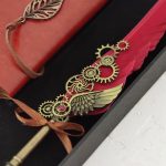 ست کالیگرافی قلم پر طرح مدرن رنگ قرمز