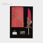 ست کالیگرافی قلم پر طرح مدرن رنگ قرمز