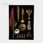 ست کالیگرافی قلم پر مدل استیم‌‌پانک