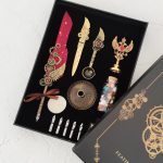 ست کالیگرافی قلم پر مدل استیم‌‌پانک