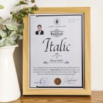 مدرک خوشنویسی انگلیسی خط ایتالیک